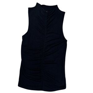 Veronica Beard Women's Black Neeta Ruched Jersey Sleeveless‎ Top Sz Small Tank